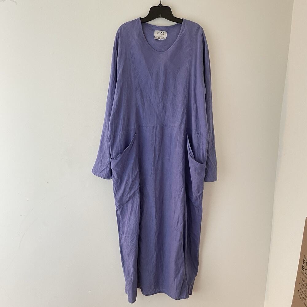 Casual Lavender Long-Sleeve Maxi Dress with Pockets